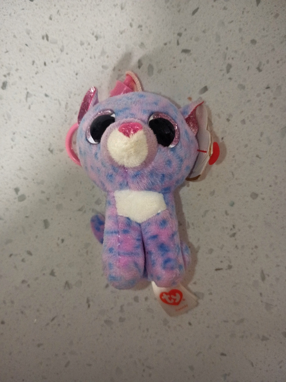 Ty Beanie Boo Cassidy Plush Cat - Pink & Purple Colorway